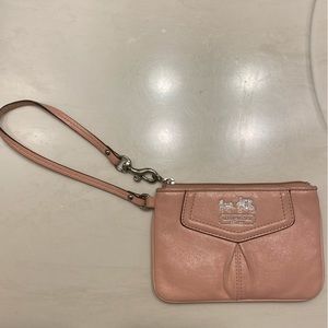 Coach pink leather wristlet